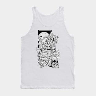 OWL BLACK AND WHITE COLOR Tank Top